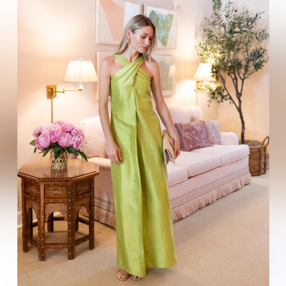 NWT Julia Amory Camille Dress in Chartreuse